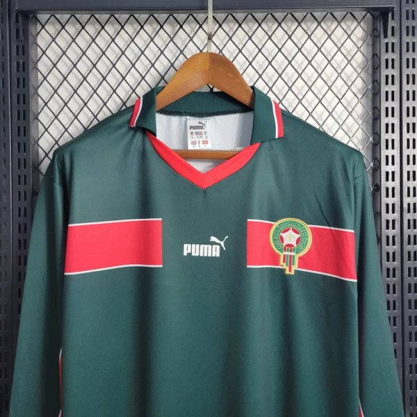 Morocco 1998 long sleeve home retro jersey 3