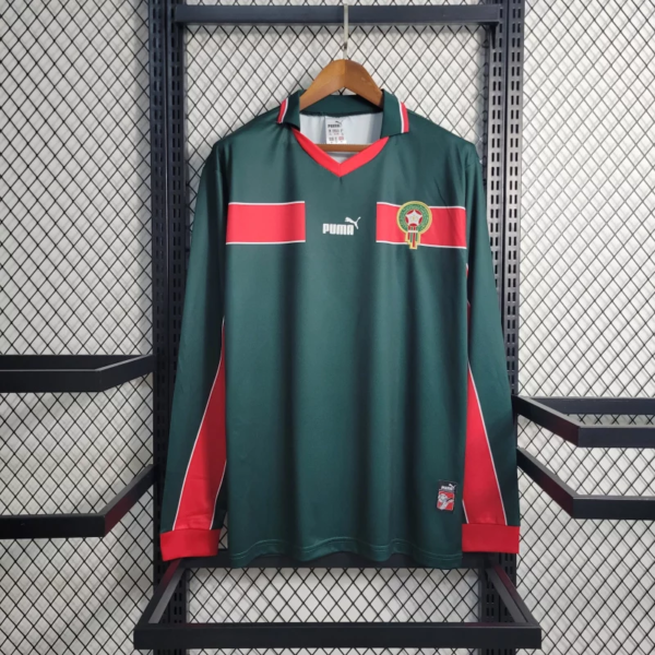 Morocco 1998 long sleeve home retro jersey 4