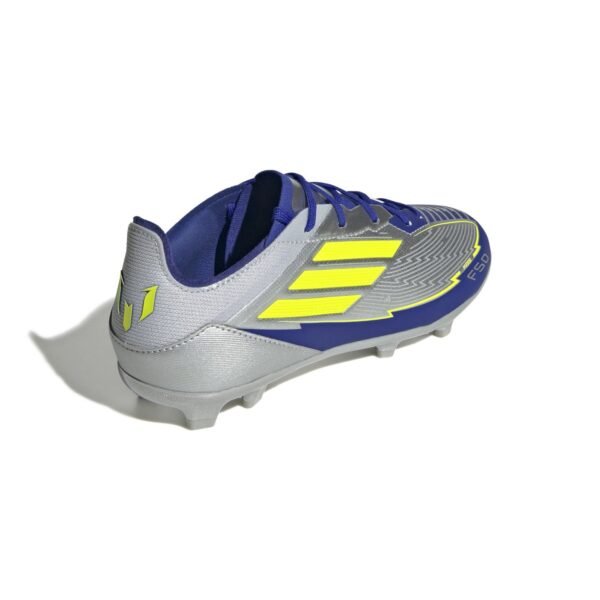 300502 adidas f50 messi elite gras voetbalschoenen fg kids zilver donkerblauw geel 1
