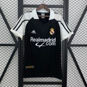 Real madrid away retro black jersey 2001-2002