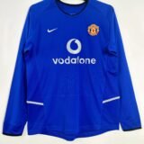 Manchester United Third retro Blue Long Sleeves jersey 2002-2003