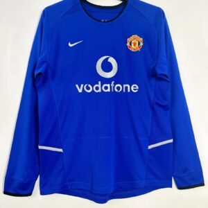 Manchester United Third retro Blue Long Sleeves jersey 2002-2003