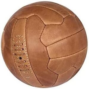 Retro Vintage Soccer Ball - Antique Leather Football Light Brown Size 5