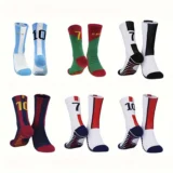 Football Mid-Calf Socks with Non-Slip Towel Grip, Sweat Absorbent & Thick Cushioned Support