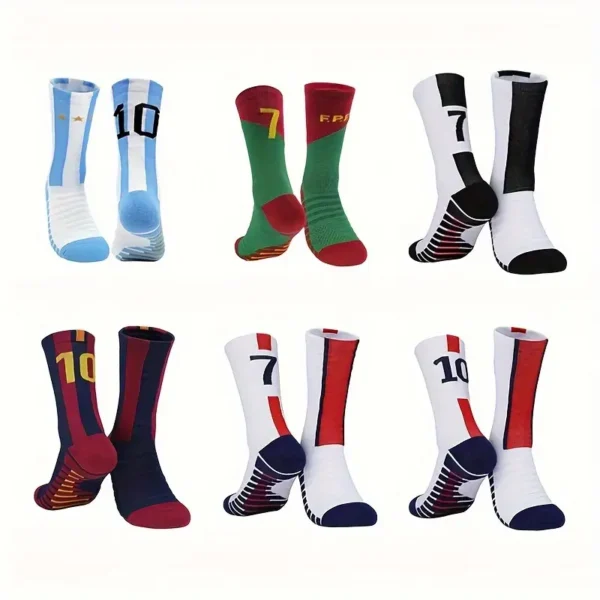 Football Mid-Calf Socks with Non-Slip Towel Grip, Sweat Absorbent & Thick Cushioned Support