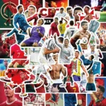 Cristiano Ronaldo with Portugal Team Stickers (50 Pcs)