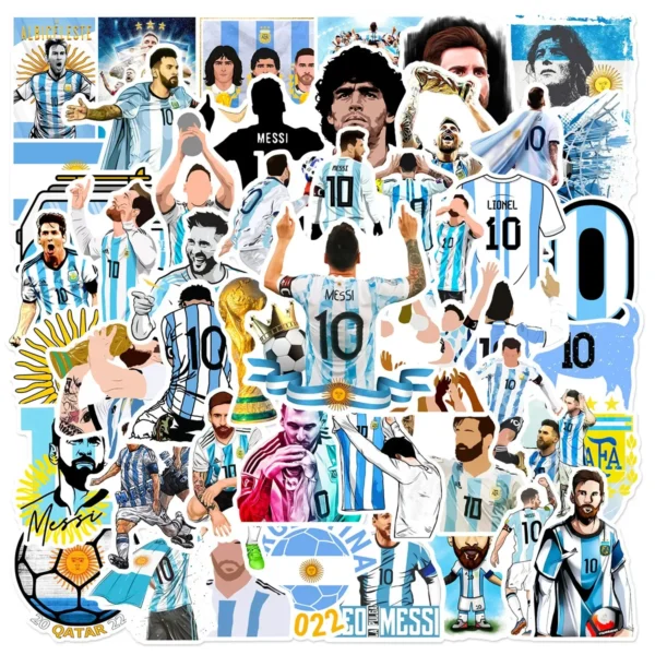 Lionel Messi with Argentina Team Stickers (50 Pcs)